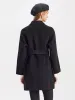 Mid-Length Woolen And Silk-Blend Women Coat sold by Goelia