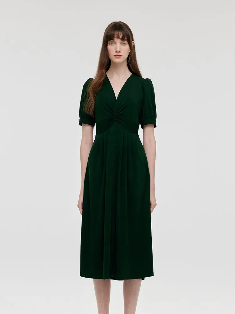 Acetate Twist Waist Women Midi Dress sold by Goelia product image thumbnail 4