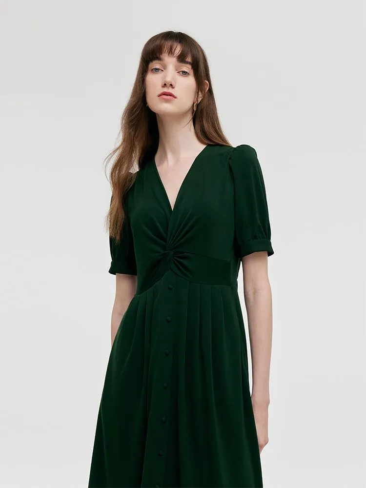 Acetate Twist Waist Women Midi Dress sold by Goelia product image thumbnail 5