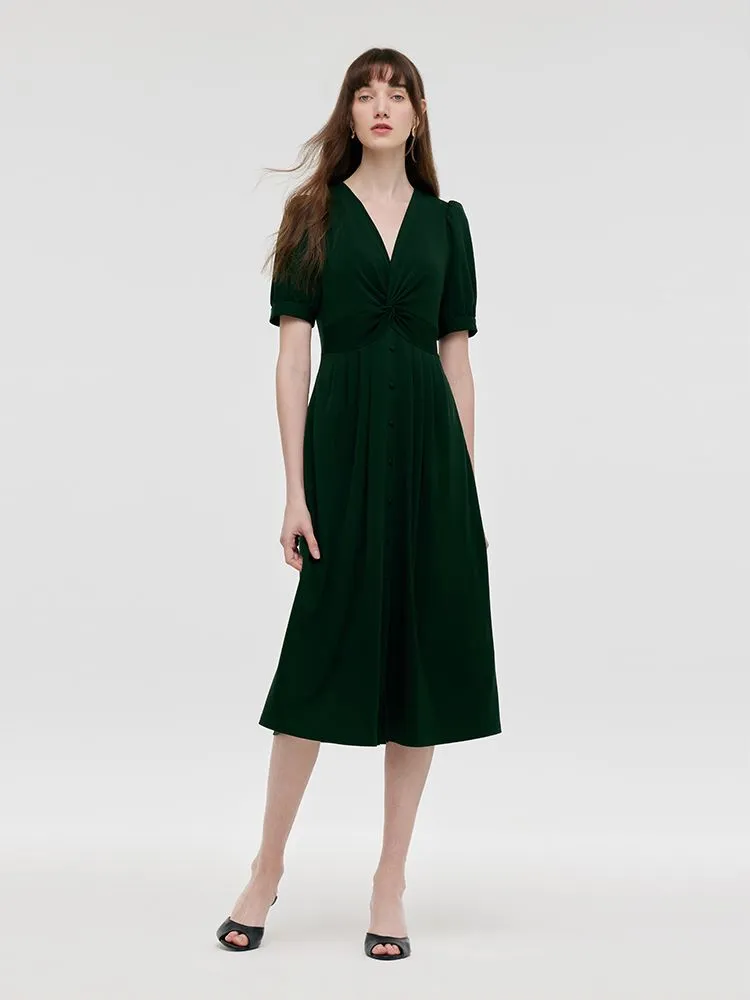 Acetate Twist Waist Women Midi Dress sold by Goelia product image thumbnail 2