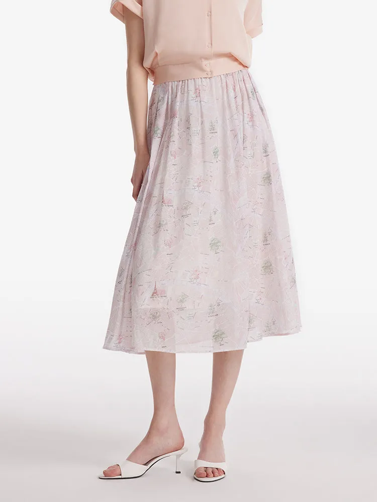 Map Print Women Half Skirt sold by Goelia