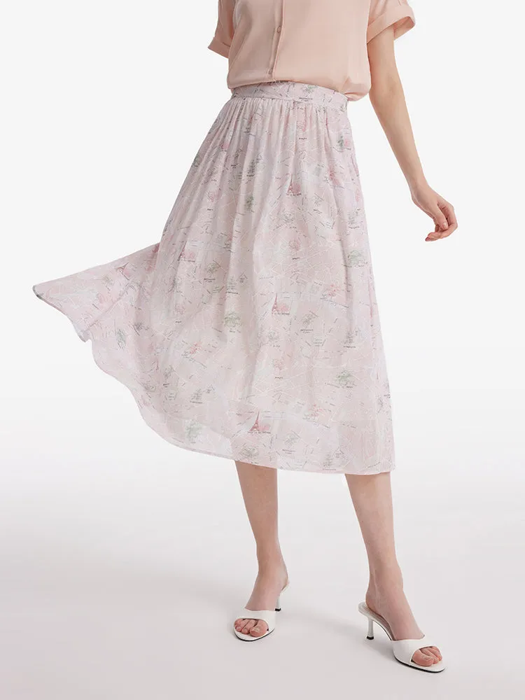 Map Print Women Half Skirt sold by Goelia product image thumbnail 4