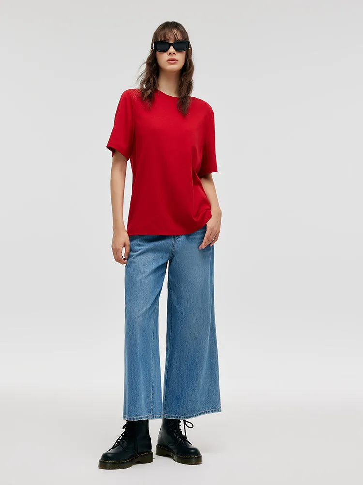 Round Neck Women T-Shirt With Shoulder Pads sold by Goelia product image thumbnail 4