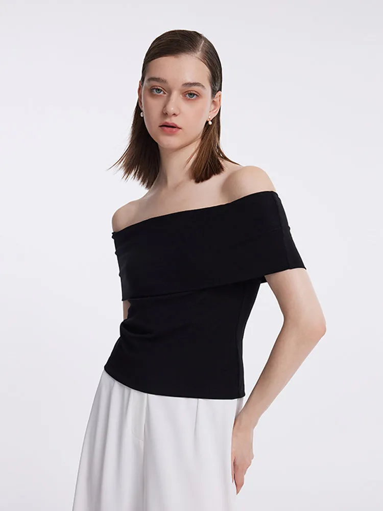 Slim Off Shoulder Women Top sold by Goelia