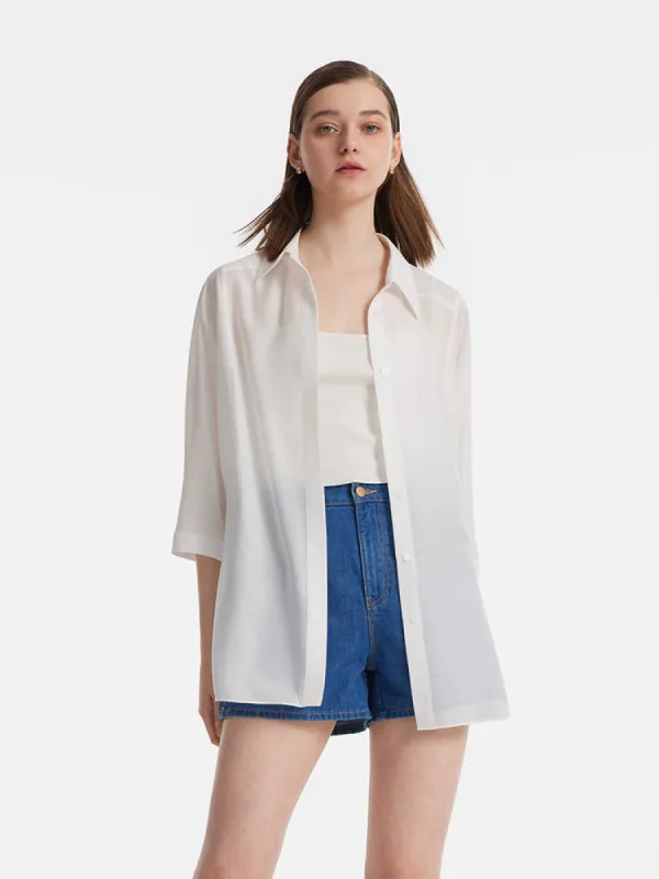 Oversized 3/4 Sleeves Women Shirt sold by Goelia