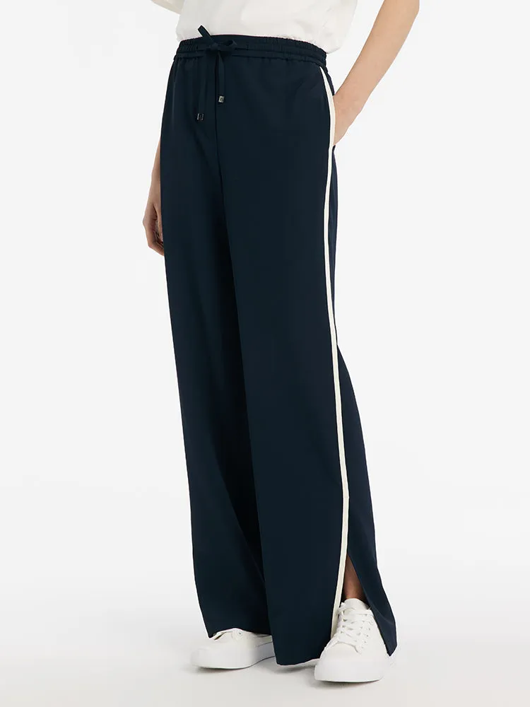 Contrast Trim Straight Women Pants With Elastic Waistband sold by Goelia product image thumbnail 5