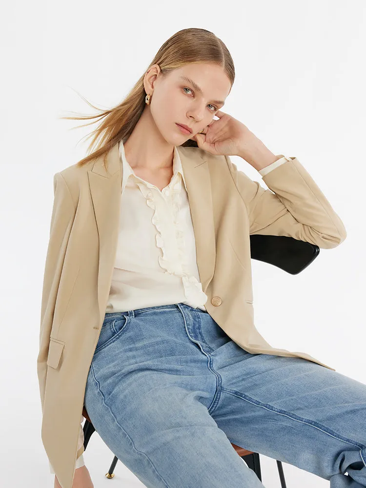 Notched Lapel One Button Women Blazer sold by Goelia product image thumbnail 5