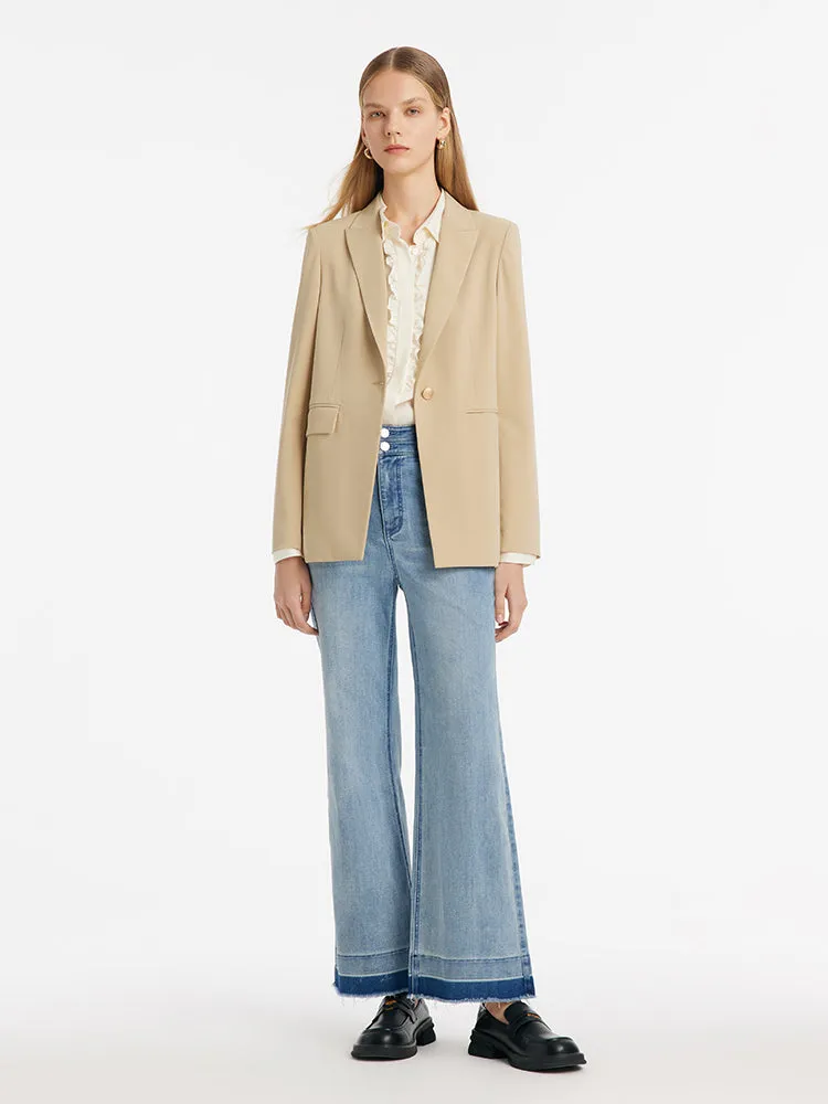 Notched Lapel One Button Women Blazer sold by Goelia product image thumbnail 2