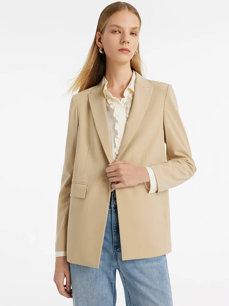 Notched Lapel One Button Women Blazer sold by Goelia product image thumbnail 4