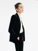 Silk Blend One Button Women Velvet Blazer sold by Goelia