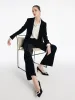 Silk Blend One Button Women Velvet Blazer sold by Goelia