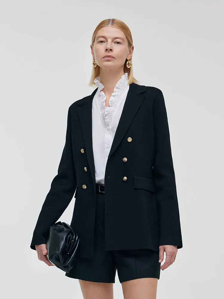 Stretch Lapel Women Knit Blazer sold by Goelia product image thumbnail 2