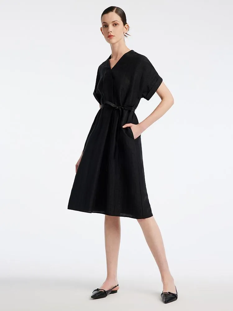 Xiang Yun Silk V-Neck Midi Dress sold by Goelia product image thumbnail 2
