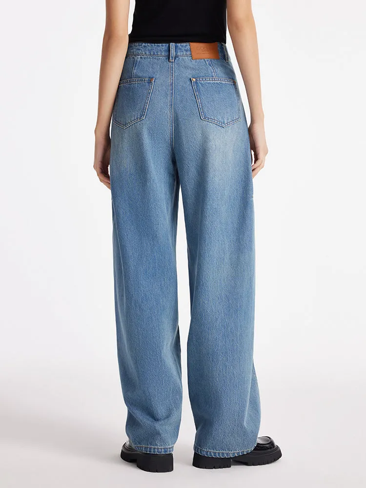 Denim Baggy Barrel Women Jeans sold by Goelia product image thumbnail 4