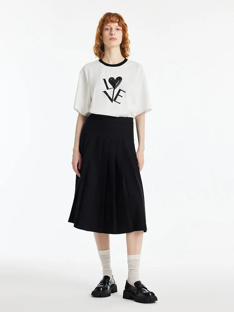 LOVE Letter Printed Contrast Trim Women T-shirt sold by Goelia product image thumbnail 3