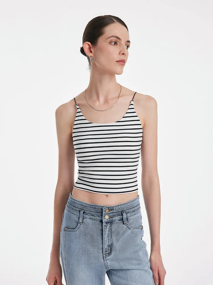 Striped Open Back Camisole With Detachable Chest Pads sold by Goelia product image thumbnail 3