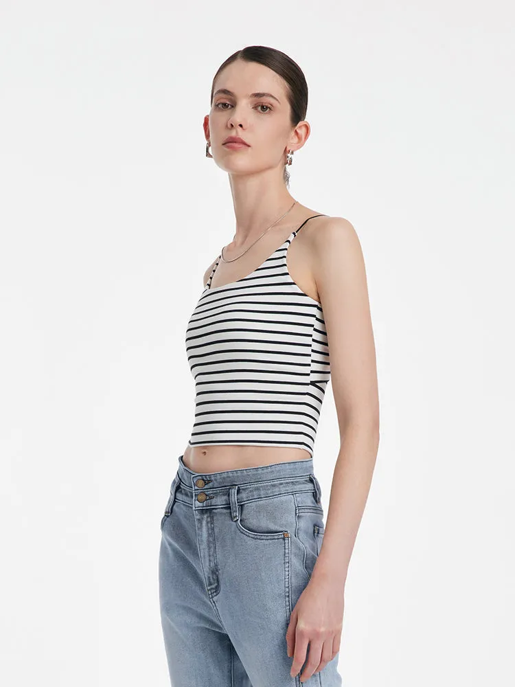 Striped Open Back Camisole With Detachable Chest Pads sold by Goelia product image thumbnail 4