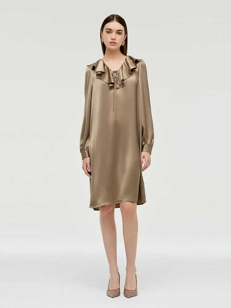 Loose Ruffle Neck Women Midi Dress sold by Goelia product image thumbnail 2