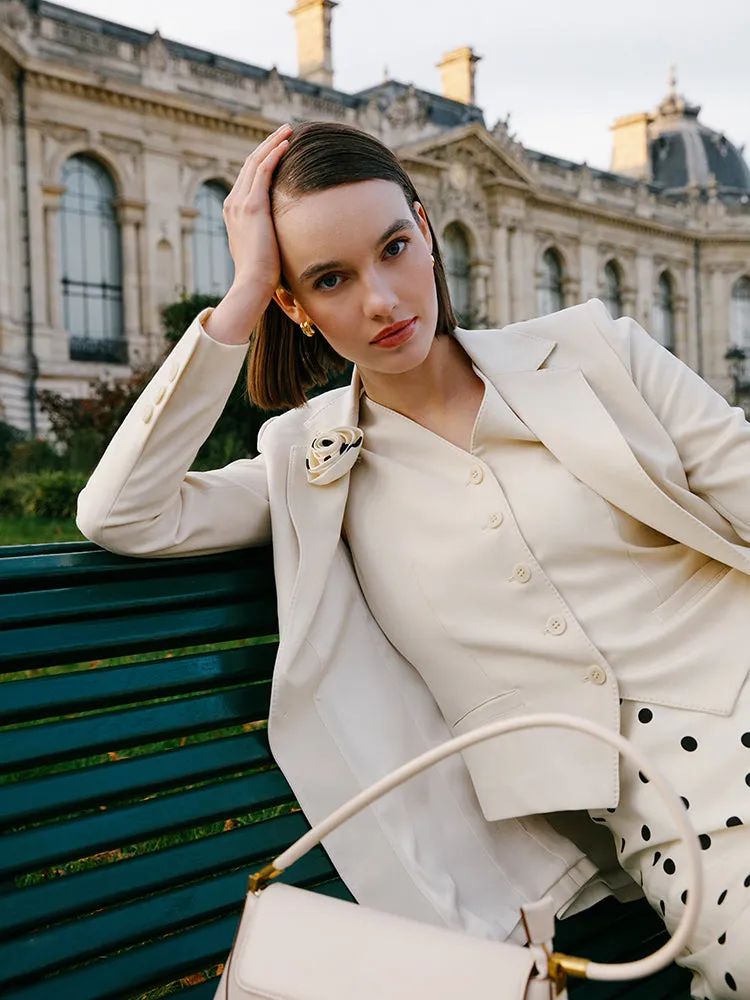 Worsted Wool One Button Women Blazer sold by Goelia product image thumbnail 5