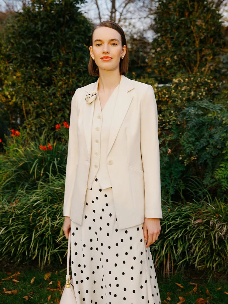 Worsted Wool One Button Women Blazer sold by Goelia