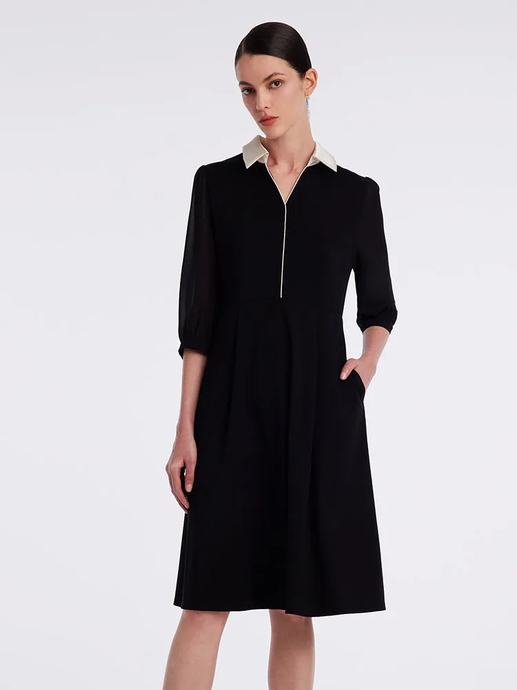 Black Knitted Gathered Waist Midi Dress sold by Goelia product image thumbnail 5