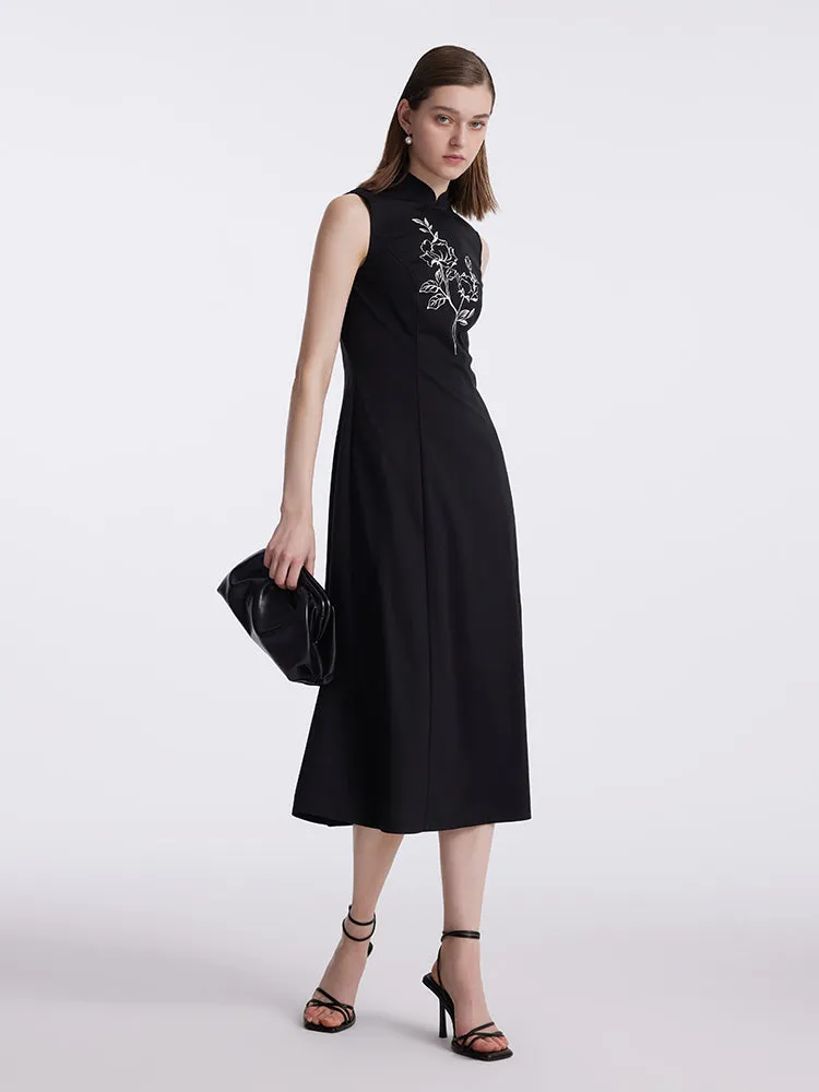 New-Chinese Style Embroidered Women Qipao Midi Dress sold by Goelia product image thumbnail 3