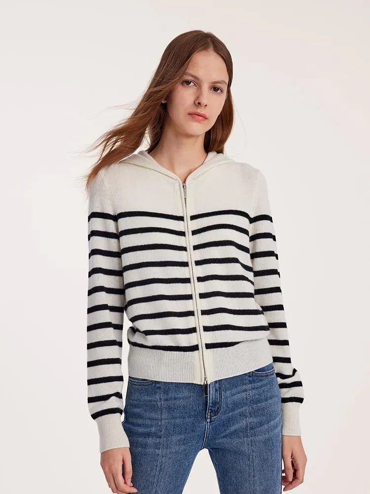 Pure Cashmere Hooded Zipper Cardigan sold by Goelia product image thumbnail 2