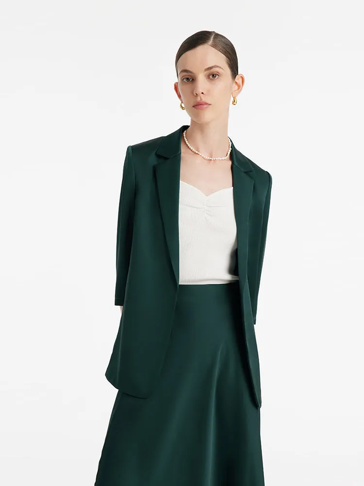 Triacetate Elbow-Length-Sleeve Wrapped Women Blazer sold by Goelia product image thumbnail 4