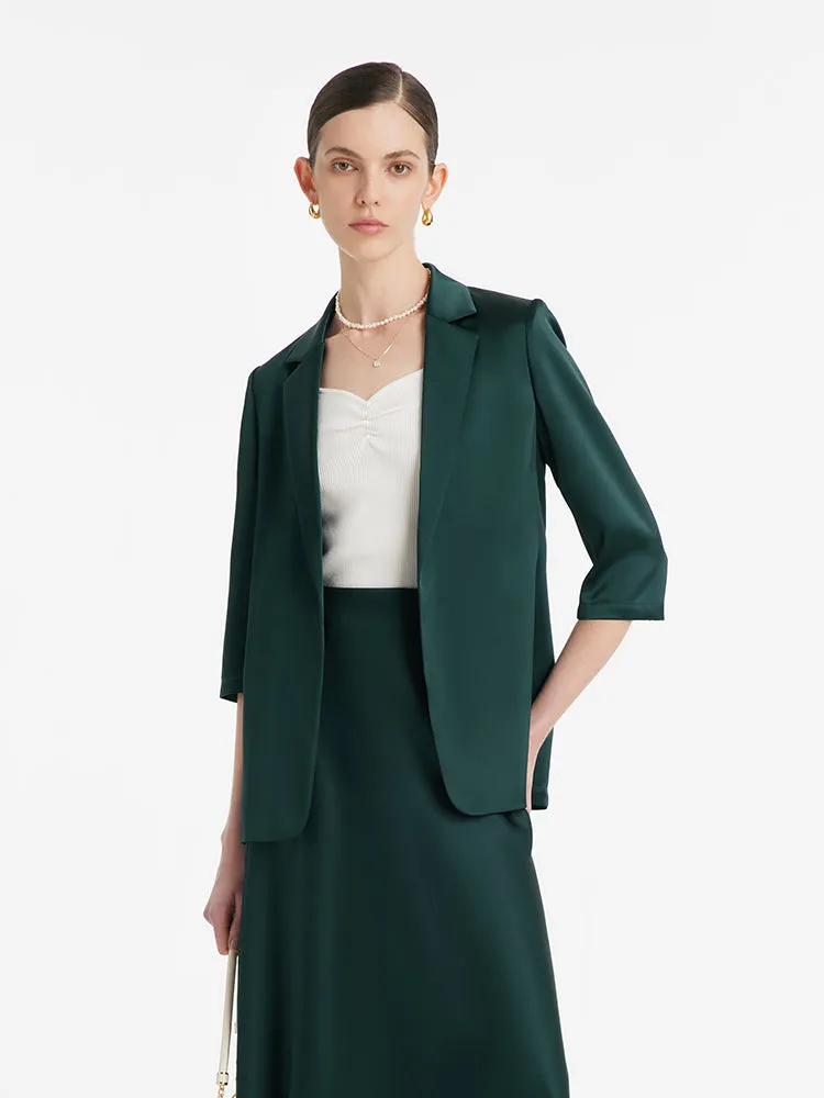 Triacetate Elbow-Length-Sleeve Wrapped Women Blazer sold by Goelia product image thumbnail 3