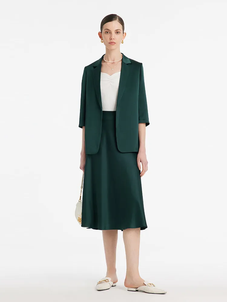 Triacetate Elbow-Length-Sleeve Wrapped Women Blazer sold by Goelia product image thumbnail 2