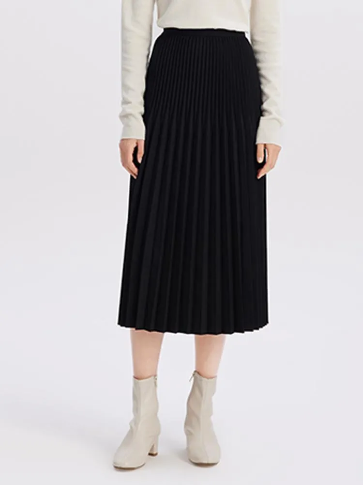 Mid-Length Pleated Half Women Skirt sold by Goelia