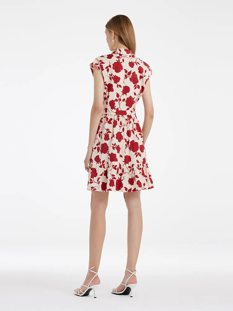 Rose Print Knotted Women Mini Dress sold by Goelia product image thumbnail 4