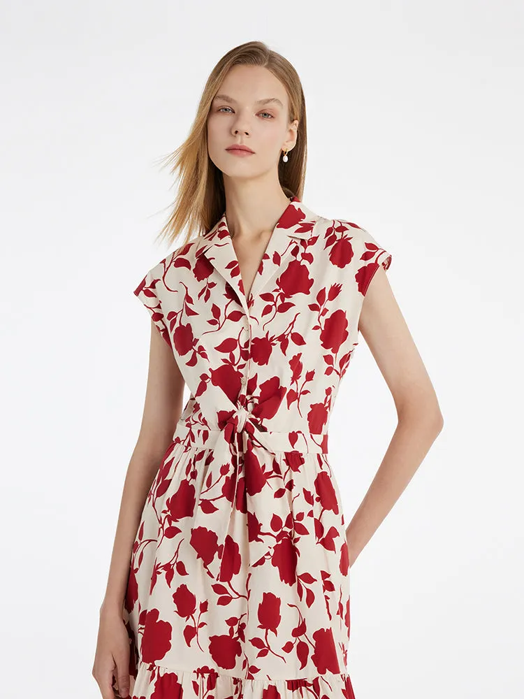 Rose Print Knotted Women Mini Dress sold by Goelia product image thumbnail 5