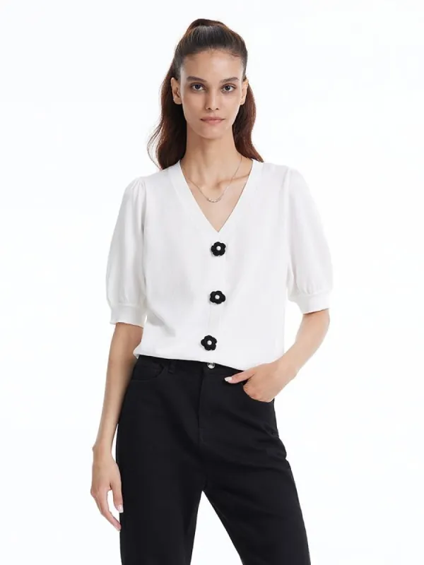 Tencel Mulberry Silk Women Knit Top sold by Goelia
