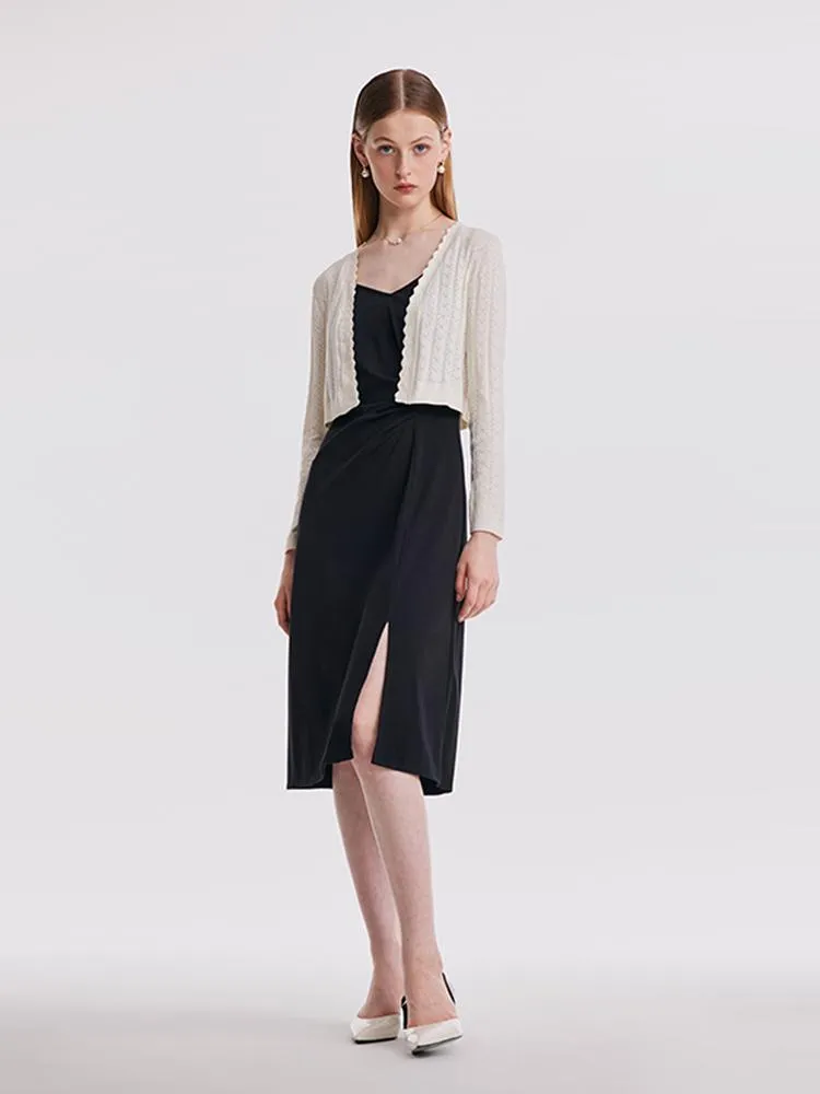 Cardigan And Slip Midi Work Dress Two-Piece Set sold by Goelia product image thumbnail 2