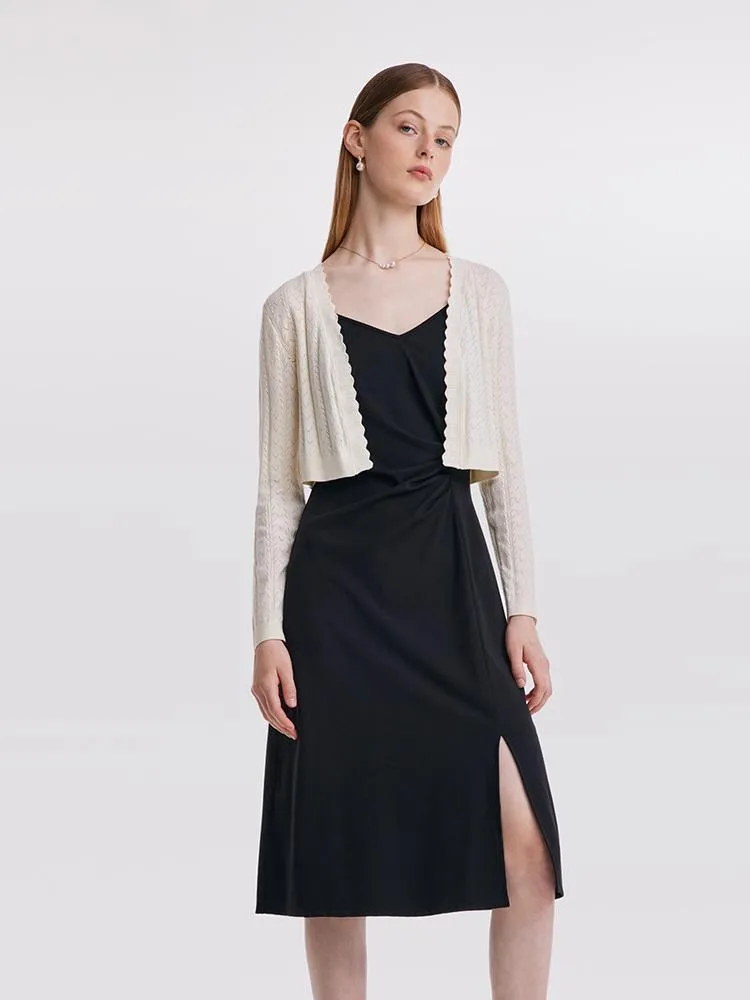 Cardigan And Slip Midi Work Dress Two-Piece Set sold by Goelia product image thumbnail 3