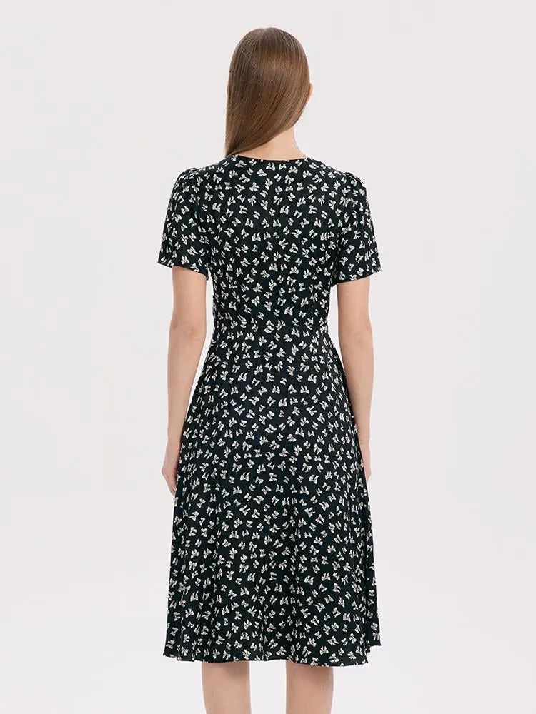 V-Neck Twisted Midi Dress sold by Goelia product image thumbnail 3