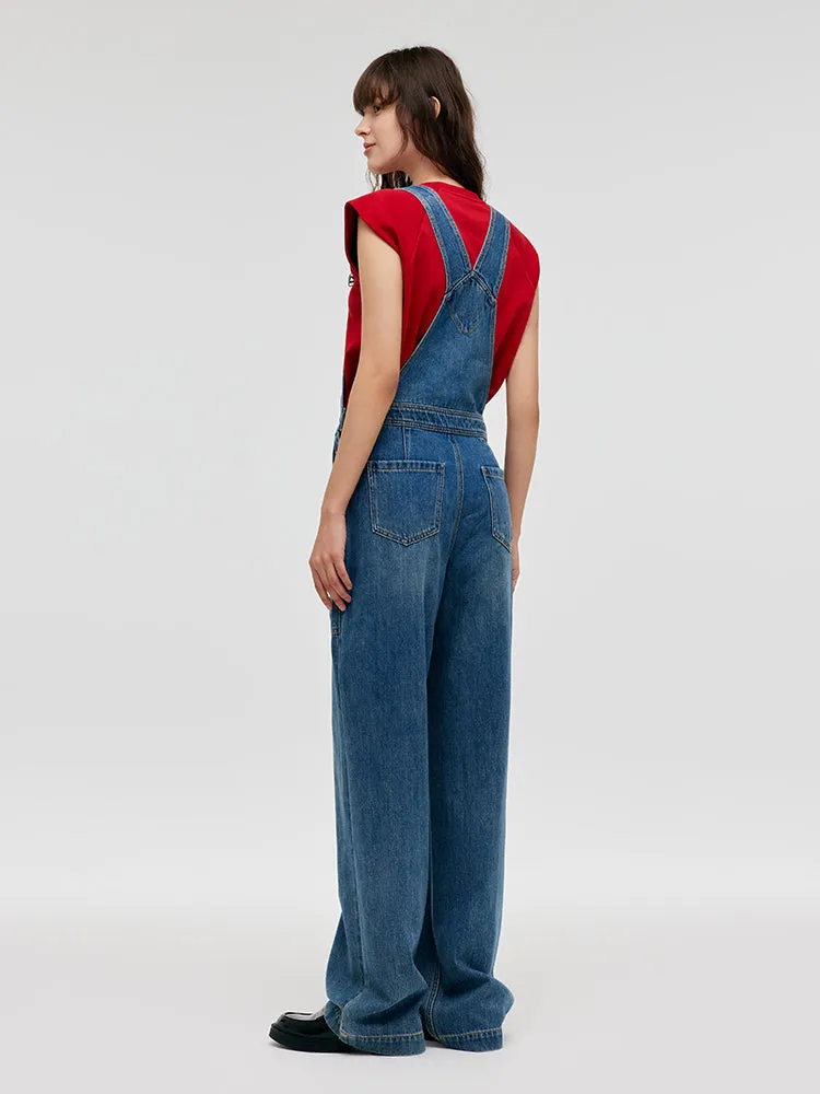 Denim Straight Full-Length Women Overalls sold by Goelia product image thumbnail 3