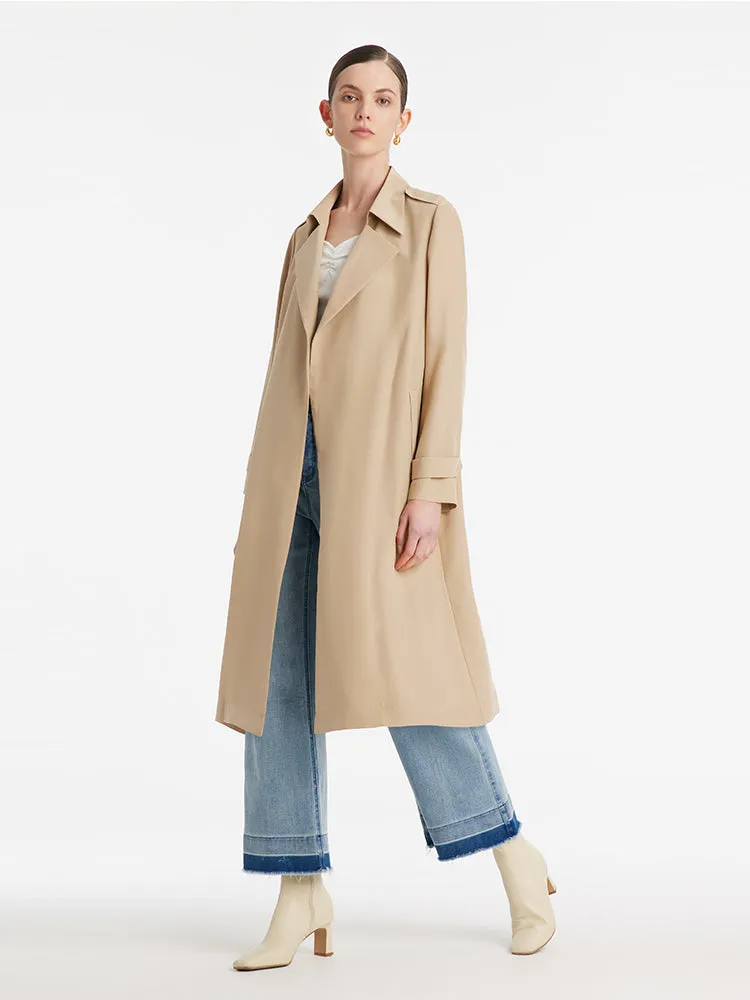 22 Momme Mulberry Silk Wrapped Women Trench Coat With Belt sold by Goelia product image thumbnail 2