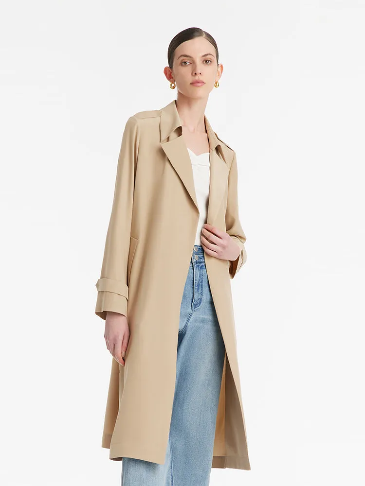 22 Momme Mulberry Silk Wrapped Women Trench Coat With Belt sold by Goelia product image thumbnail 4
