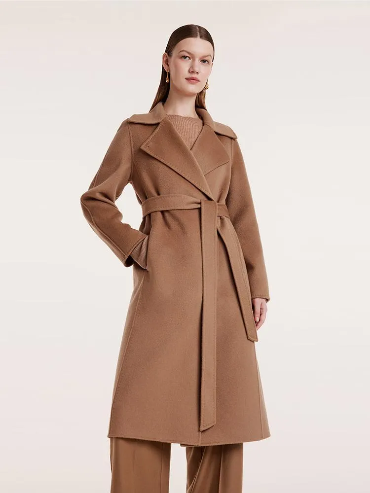 Camel Pure Cashmere Lapel Women Coat sold by Goelia product image thumbnail 5