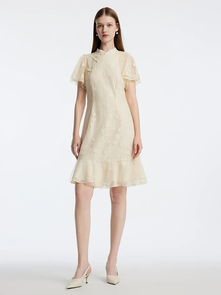 Lace Embroidered Cheongsam Qipao Midi Dress sold by Goelia product image thumbnail 4