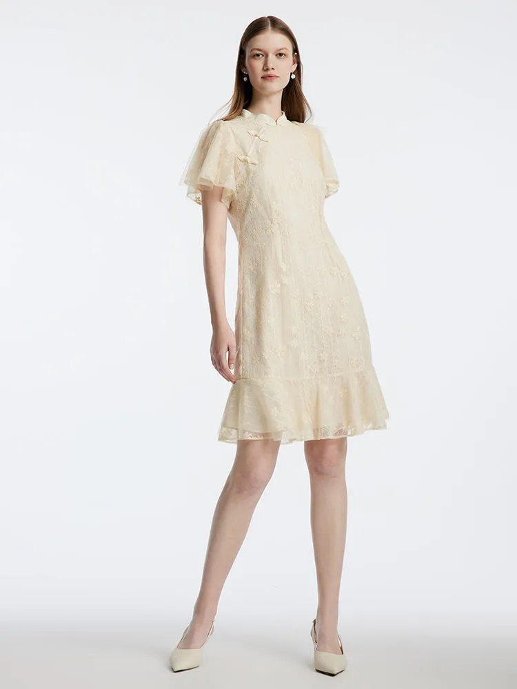 Lace Embroidered Cheongsam Qipao Midi Dress sold by Goelia product image thumbnail 2