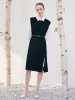 Black Vest Dress And White Women Shirt Dress Two-Piece Set sold by Goelia