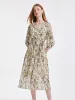 19 Momme Silk V-Neck Floral Midi Dress sold by Goelia