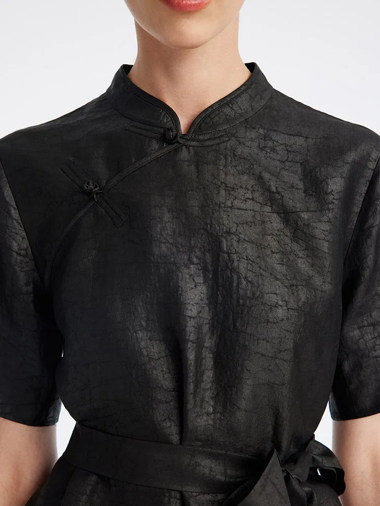 Xiang Yun Silk Mandarin Collar Cheongsam Qipao Mini Dress sold by Goelia product image thumbnail 4