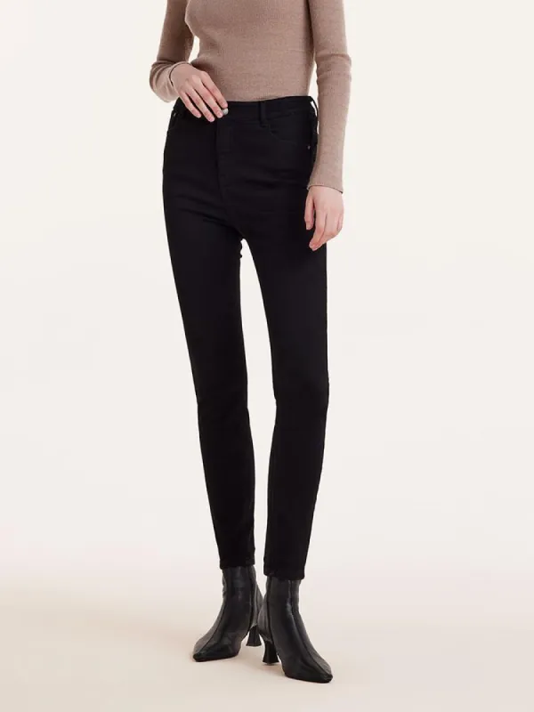 Black Denim Skinny Jeans sold by Goelia