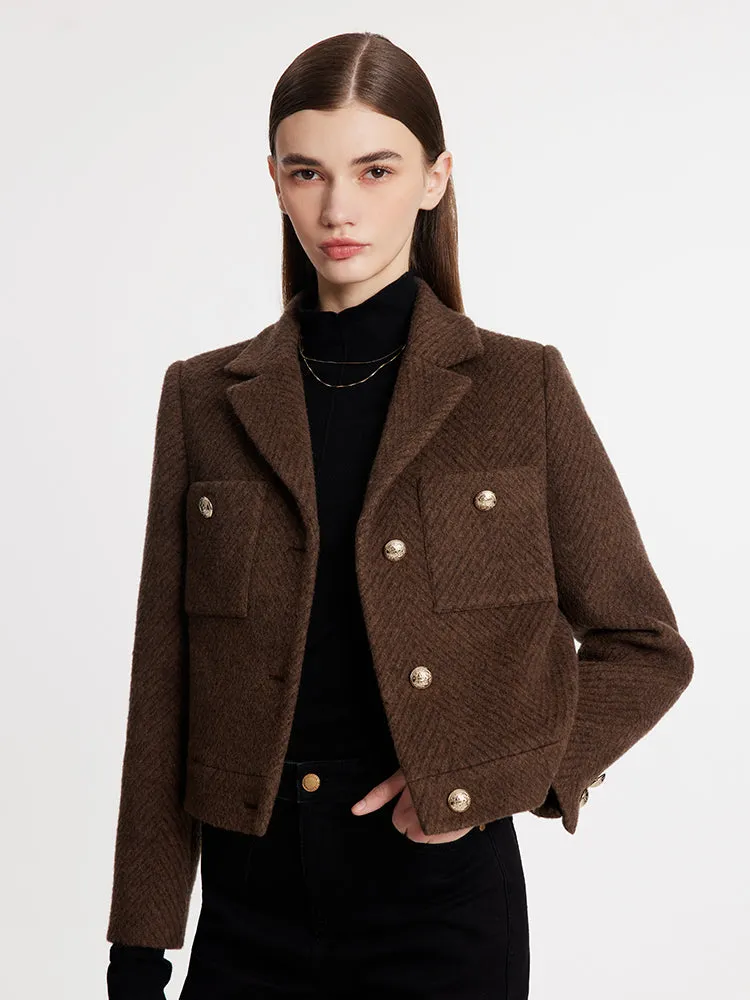 Single-Breasted Notched Lapel Women Crop Jacket sold by Goelia product image thumbnail 5