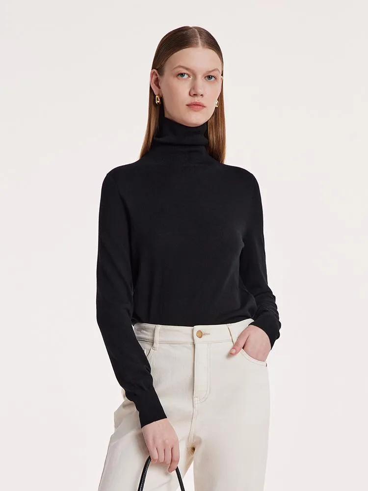 Machine Washable Wool Seamless Turtleneck Women Sweater sold by Goelia product image thumbnail 5