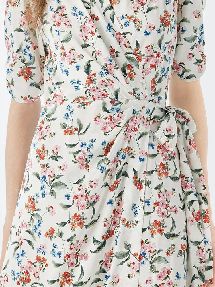 19 Momme Silk V-Neck Lace Up Midi Dress sold by Goelia product image thumbnail 4